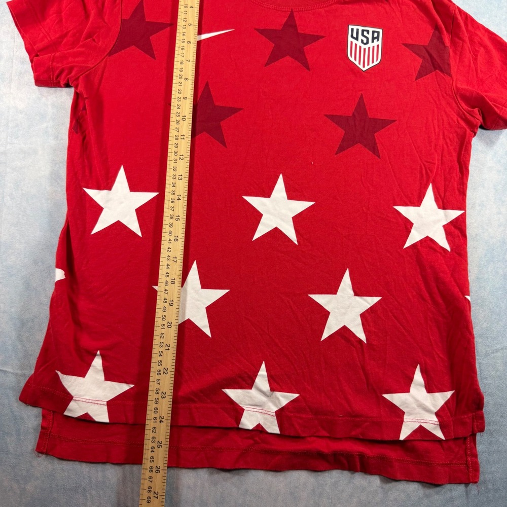 f Mens Small Red‎ Excellent Star Pattern USWNT USMNT Tee - Picture 4 of 8